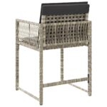 Chaises de jardin avec coussins lot de 4 gris clair poly rotin – Image 5