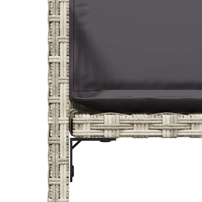 Chaises de jardin avec coussins lot de 4 gris clair poly rotin – Image 7