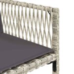Chaises de jardin avec coussins lot de 4 gris clair poly rotin – Image 8