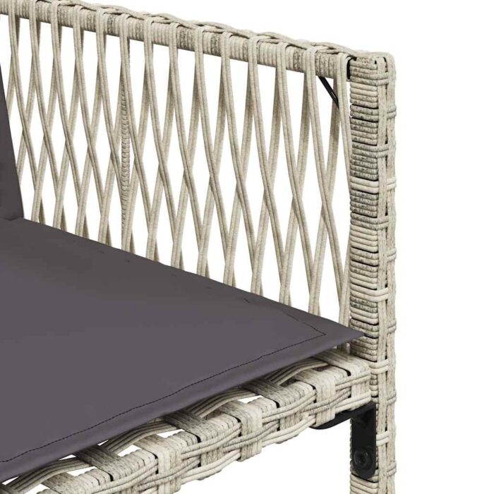 Chaises de jardin avec coussins lot de 4 gris clair poly rotin – Image 8