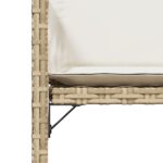 Chaises de jardin avec coussins lot de 4 beige résine tressée – Image 7