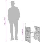 Chaises de jardin avec coussins lot de 4 beige résine tressée – Image 9