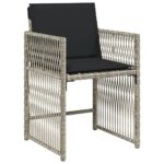 Chaises de jardin avec coussins lot de 4 gris clair poly rotin – Image 2