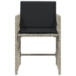 Chaises de jardin avec coussins lot de 4 gris clair poly rotin – Image 3