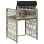 Chaises de jardin avec coussins lot de 4 gris clair poly rotin – Image 5