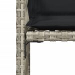 Chaises de jardin avec coussins lot de 4 gris clair poly rotin – Image 7