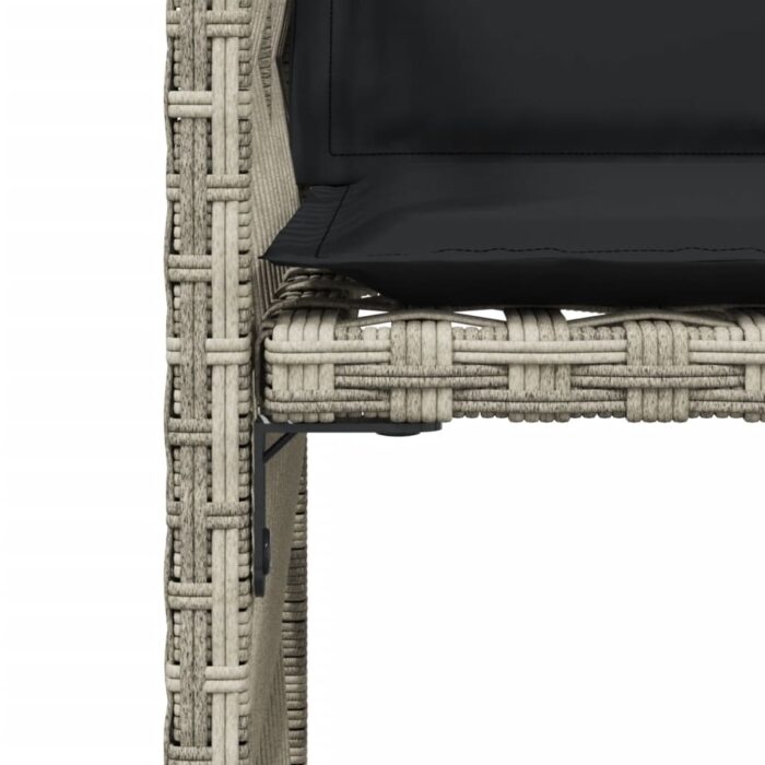Chaises de jardin avec coussins lot de 4 gris clair poly rotin – Image 7