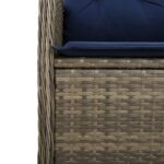Lot de 2 chaises de jardin inclinables avec coussins en résine tressée grise – Image 6