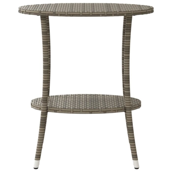 Lot de 2 chaises de jardin inclinables avec Table en résine tressée grise – Image 5