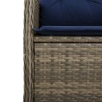 Lot de 2 chaises de jardin inclinables avec Table en résine tressée grise – Image 7