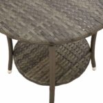 Lot de 2 chaises de jardin inclinables avec Table en résine tressée grise – Image 8