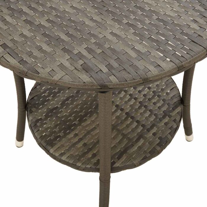 Lot de 2 chaises de jardin inclinables avec Table en résine tressée grise – Image 8