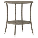 Lot de 2 chaises de jardin inclinables avec Table en résine tressée grise – Image 4