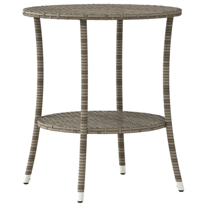Lot de 2 chaises de jardin inclinables avec Table en résine tressée grise – Image 4