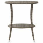 Lot de 2 chaises de jardin inclinables avec Table en résine tressée grise – Image 5
