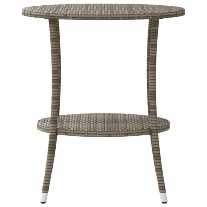 Lot de 2 chaises de jardin inclinables avec Table en résine tressée grise – Image 5
