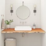 Comptoir de salle de bain 110x60x3,8 cm rectangulaire acacia