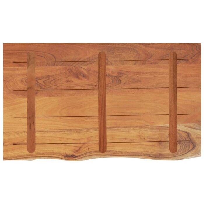 Comptoir de salle de bain 110x60x3,8 cm rectangulaire acacia – Image 3