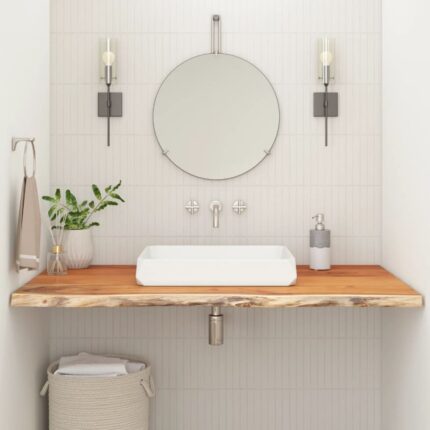Comptoir de salle de bain 140x60x3,8 cm rectangulaire acacia