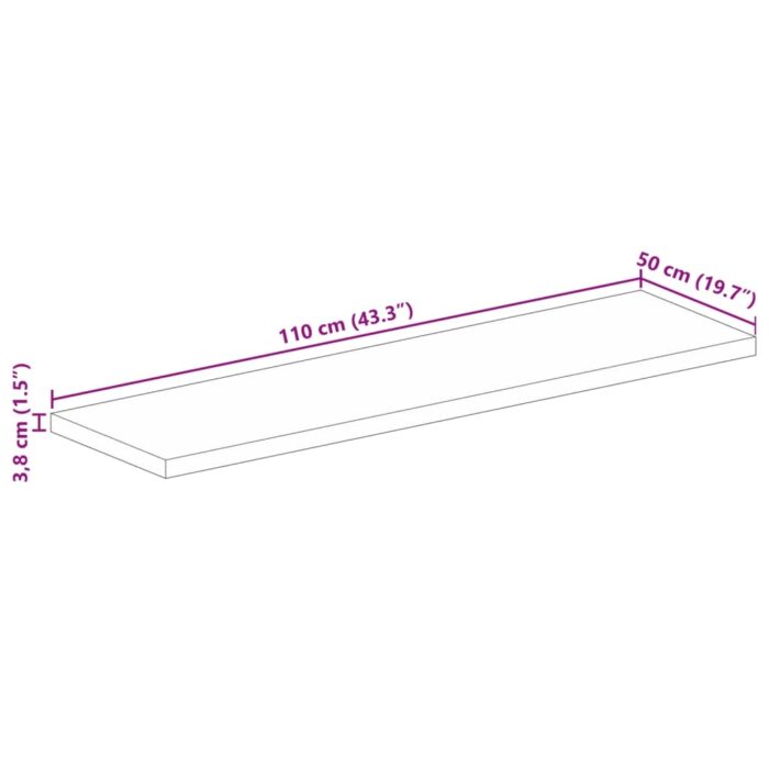 371527_8.jpg Dessus de table 110x50x3,8cm rectangulaire bois massif manguier – Image 8