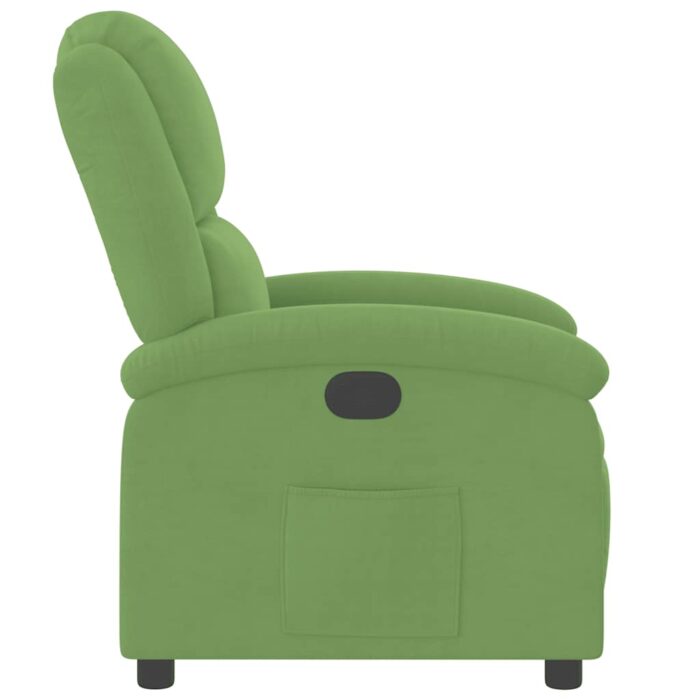 Fauteuil inclinable vert clair velours – Image 2