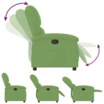 Fauteuil inclinable vert clair velours – Image 4