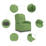 Fauteuil inclinable vert clair velours – Image 5
