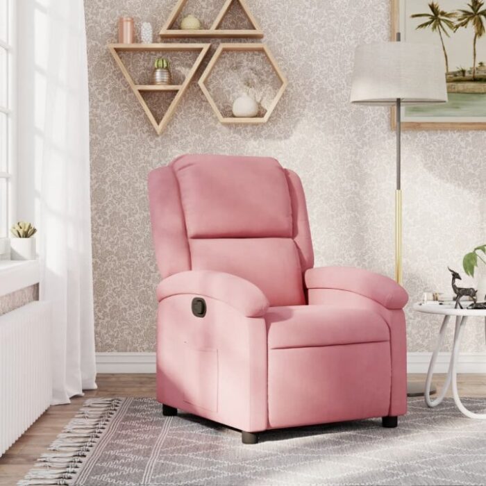 Fauteuil inclinable Rose Velours – Image 1