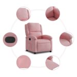 Fauteuil inclinable Rose Velours – Image 5