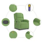 Fauteuil de massage inclinable vert clair velours – Image 6