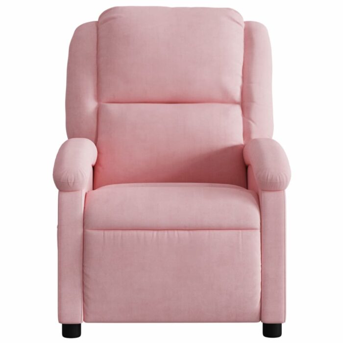 Fauteuil de massage inclinable rose velours – Image 2