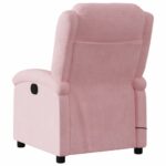 Fauteuil de massage inclinable rose velours – Image 4