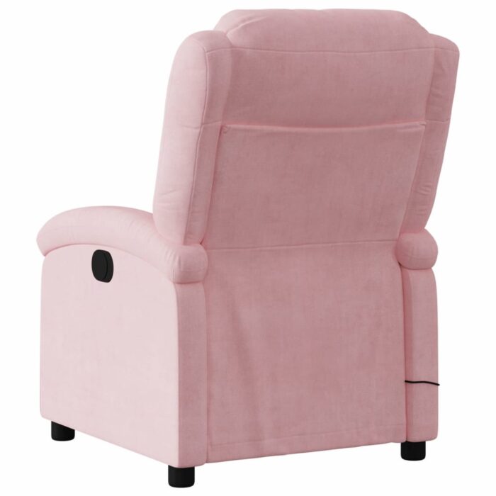 Fauteuil de massage inclinable rose velours – Image 4