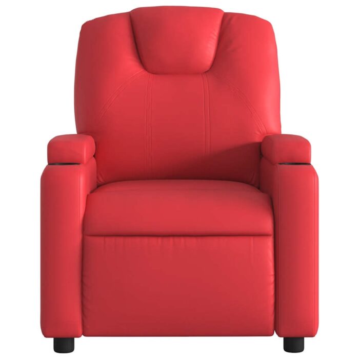 Fauteuil de massage inclinable rouge similicuir – Image 2
