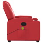 Fauteuil de massage inclinable rouge similicuir – Image 3