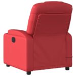 Fauteuil de massage inclinable rouge similicuir – Image 4