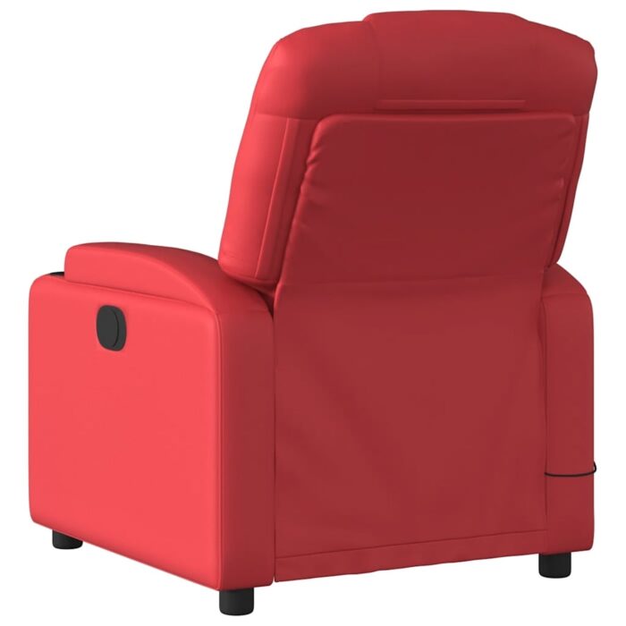 Fauteuil de massage inclinable rouge similicuir – Image 4