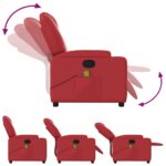 Fauteuil de massage inclinable rouge similicuir – Image 5