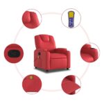 Fauteuil de massage inclinable rouge similicuir – Image 6