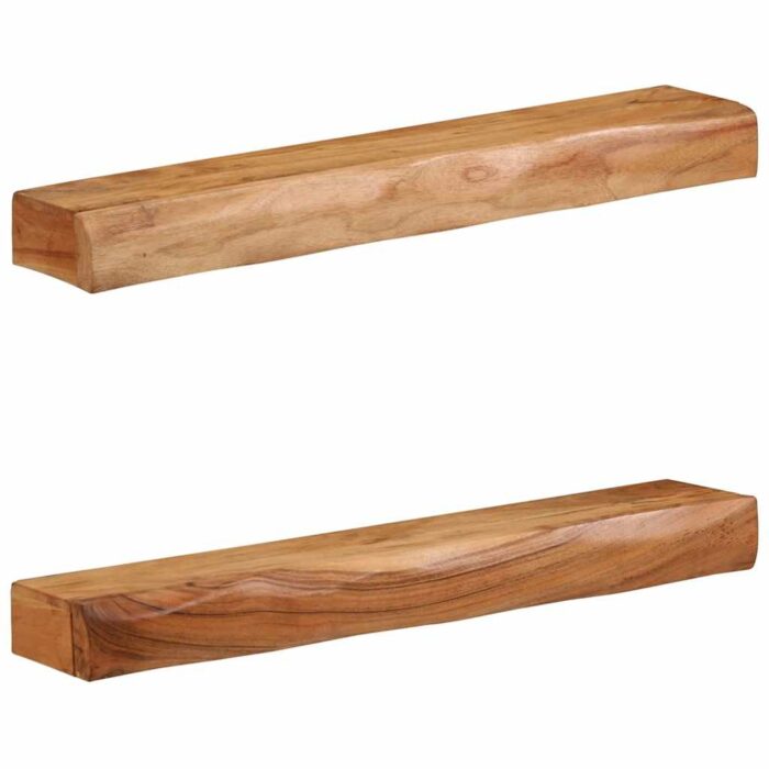 Étagères murales 2 pcs 80x17x8 cm bois massif d'acacia – Image 1