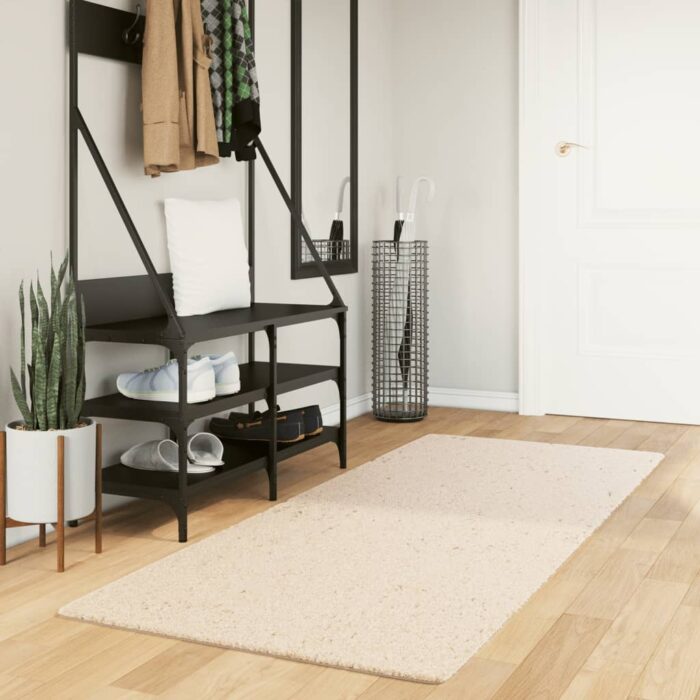 Tapis HUARTE à poils courts doux et lavable beige 80x200 cm – Image 1