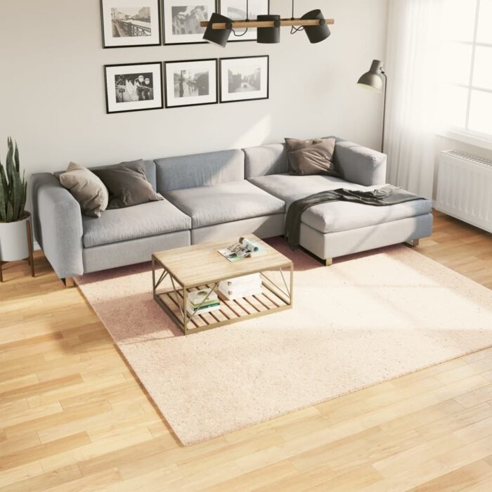 Tapis HUARTE à poils courts doux et lavable beige 240x240 cm – Image 1
