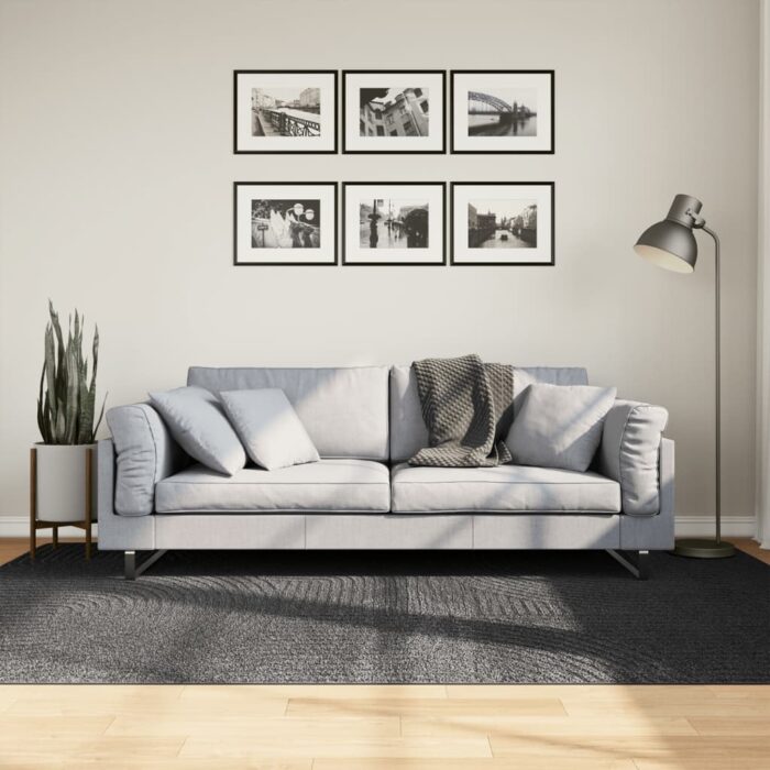 Tapis IZA poils courts style scandinave anthracite 160x230 cm – Image 1