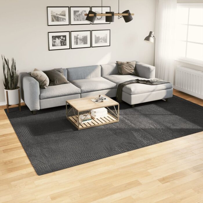 Tapis IZA poils courts style scandinave anthracite 240x340 cm – Image 1