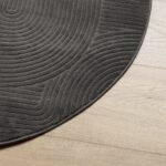 Tapis IZA poils courts style scandinave anthracite Ø 80 cm – Image 2