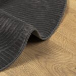 Tapis IZA poils courts style scandinave anthracite Ø 80 cm – Image 4