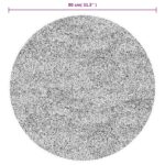 Tapis IZA poils courts style scandinave anthracite Ø 80 cm – Image 8