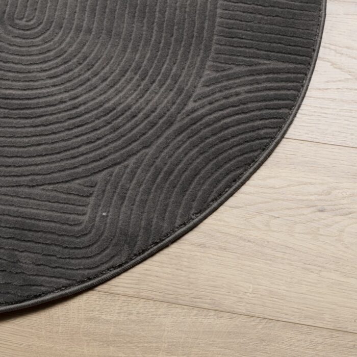 Tapis IZA poils courts style scandinave anthracite Ø 120 cm – Image 2