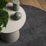 Tapis IZA poils courts style scandinave anthracite Ø 120 cm – Image 5