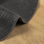 Tapis IZA poils courts style scandinave anthracite Ø 160 cm – Image 4